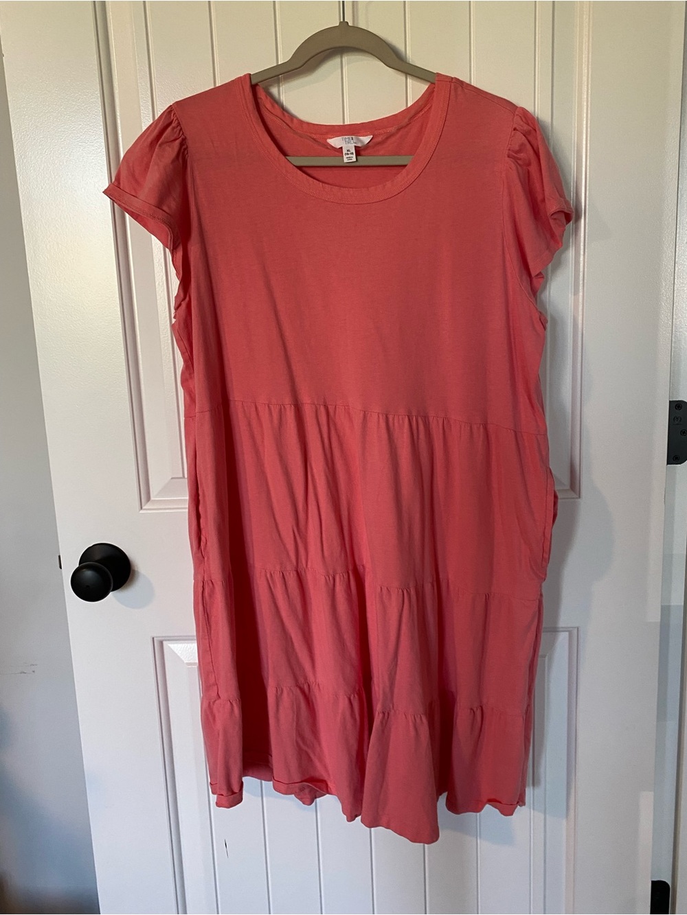 Lot of 3 Time and Tru Coral Tiered Mini Dresses